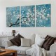 Wall Art for Living Room Teal Plum Blossom Canvas Wall Pictures for Bedroom Wall Decor large Framed Floral Canvas Prints Artwork Home Wall Decorations Ready to Hang Framed