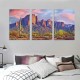 Shangniulu  Colorfull Sunset with Superstition Mountains wall art Sonoran Desert Picture Saguaros Landscape Canvas Wall Art Gallery Wrapped Botanical Cactus in Picture Print on Canvas for Living Room