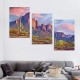 Shangniulu  Colorfull Sunset with Superstition Mountains wall art Sonoran Desert Picture Saguaros Landscape Canvas Wall Art Gallery Wrapped Botanical Cactus in Picture Print on Canvas for Living Room