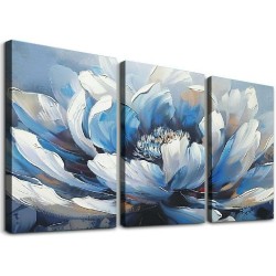 Shangniulu Flower Canvas Wall Art for Living Room Colorful Flower Canvas Painting Wall Decor Abstract Canvas Pictures Floral Artwork for Bathroom Bedroom Living Room Home Office Decor