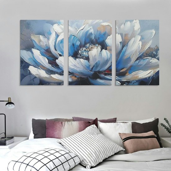 Shangniulu Flower Canvas Wall Art for Living Room Colorful Flower Canvas Painting Wall Decor Abstract Canvas Pictures Floral Artwork for Bathroom Bedroom Living Room Home Office Decor