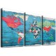 Shangniulu World Map Pictures Canvas Wall Art for Living Room Bedroom or Bathroom Wall Decor,Wall Map Wall Art Print Paitnings for Home Decor,World Map Waterproof Stretched Ready to Hang