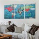 Shangniulu World Map Pictures Canvas Wall Art for Living Room Bedroom or Bathroom Wall Decor,Wall Map Wall Art Print Paitnings for Home Decor,World Map Waterproof Stretched Ready to Hang