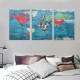 Shangniulu World Map Pictures Canvas Wall Art for Living Room Bedroom or Bathroom Wall Decor,Wall Map Wall Art Print Paitnings for Home Decor,World Map Waterproof Stretched Ready to Hang