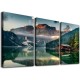 Shangniulu Green Lake Mountain Pictures Canvas Wall Art for Living room Bedroom Wall Decor, Mountain Wall Art Print Paitnings for home Decor,Morden Artwork House in the lake Landscape Canvas Art