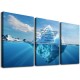 Shangniulu Wall Art Decor Canvas Print Picture Success Inspiration Motivation Iceberg Blue Seawater Bottom Ocean Painting for Dining Room Kitchen Home Decor Framed Ready to Hang