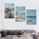 Shangniulu Abstract Beach Canvas Wall Art Blue Sky Landscape Painting Beach Themed Room Decor Ocean Picture Nature Paintings Flying Birds Posters Print for Living Room Home Office Bedroom