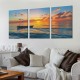 Shangniulu Wall Art Decor Canvas Print Picture Sunset over the Sea Boat Ocean Waves Scenery Painting Artwork for Office Wall Decor Home Decoration Stretched and Framed Ready to Hang