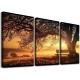 Shangniulu Wall Art Decor Canvas Print Picture Big Trees in Sunset Sunset Forest Natural Landscape Painting Artwork for Living Room Office Home Wall Decor Framed Ready to Hang