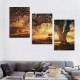 Shangniulu Wall Art Decor Canvas Print Picture Big Trees in Sunset Sunset Forest Natural Landscape Painting Artwork for Living Room Office Home Wall Decor Framed Ready to Hang