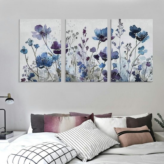 Shangniulu Abstract Flowers Wall Art - Rustic Floral Pictures Painting Prints Decoration Botanical Artwork for Bedroom Living Room Kitchen Home Office