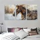 Shangniulu Retro Farmhouse Pictures Prints Decorations Rustic Brown Horse Artwork Large Wall Art Decor Aesthetic for Bedroom Living Room House Bathroom Office