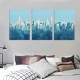 Shangniulu New York Wall Art - Abstract City Skyline Canvas Pictures for Living Room Bedroom Decor Aesthetic Artwork Teal Blue Navy Canvas Prints for Bedroom Home Office Wall Decor