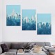 Shangniulu New York Wall Art - Abstract City Skyline Canvas Pictures for Living Room Bedroom Decor Aesthetic Artwork Teal Blue Navy Canvas Prints for Bedroom Home Office Wall Decor