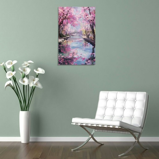 Shangniulu Anime Cherry Blossom Picture Cherry Blossom Forest Decor Poster Wall Art Hanging Picture Print Bedroom Decorative Painting Posters Room Aesthetic