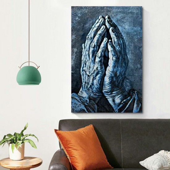 Shangniulu Praying Hands Wall Art Prayer Poster Vintage Famous Painting Framed Wall Hanging Picture Wall Art Renaissance Posters For Home Decor