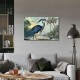 Shangniulu Blue Heron Wall Art Bird Poster Vintage Frame Canvas Painting Wall Art Heron Artwork Poster Picture Bedroom Wall Decor