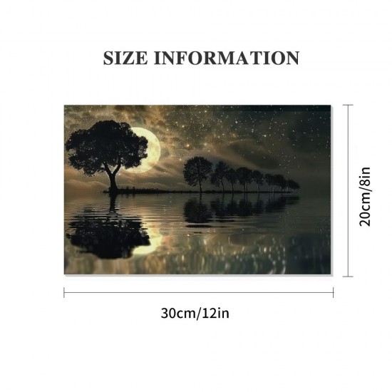 Shangniulu Lake Scenery Canvas Wall Art Hanging Picture Home Decoration Moon Tree Wall Decoration Artwork Bedroom Living Room Decoration