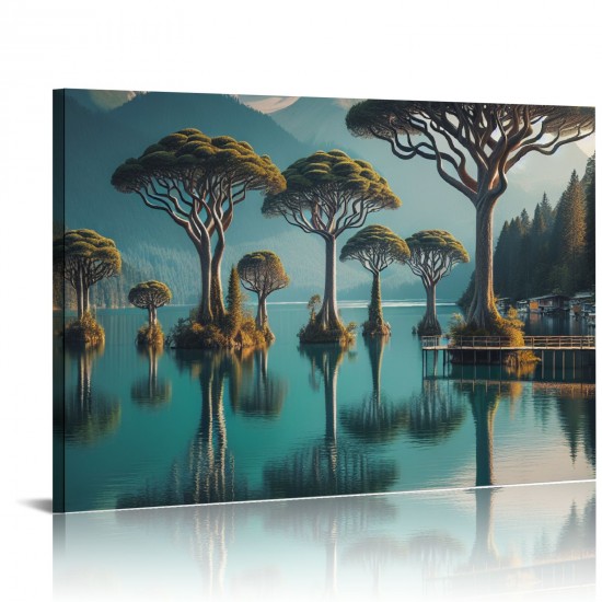 Shangniulu Natural landscape Wall art Landscape Trees Canvas art Poster Living Room, Bedroom Decoration Wall Hanging Picture