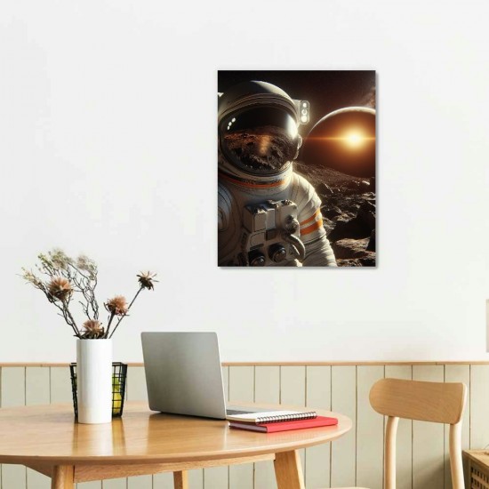 QKZF Astronaut Canvas Wall Art Astronaut Pop Art Canvas Painting Posters and Prints Wall Art Pictures for Kid Room Home Decor