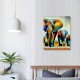 QKZF Textured Canvas Wall Art for Living Room, Canvas Wall Art Framed Oil Painting Elephant Artwork Modern Wall Decor Pictures Bathroom Bedroom Home Office Decor