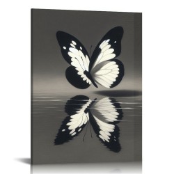 QKZF Butterfly Textured Canvas Wall Art for Living Room,Canvas Wall Art Framed Handmade Butterfly Oil Painting Modern Wall Decor Hanging Pictures Bathroom Bedroom Home Office Decor